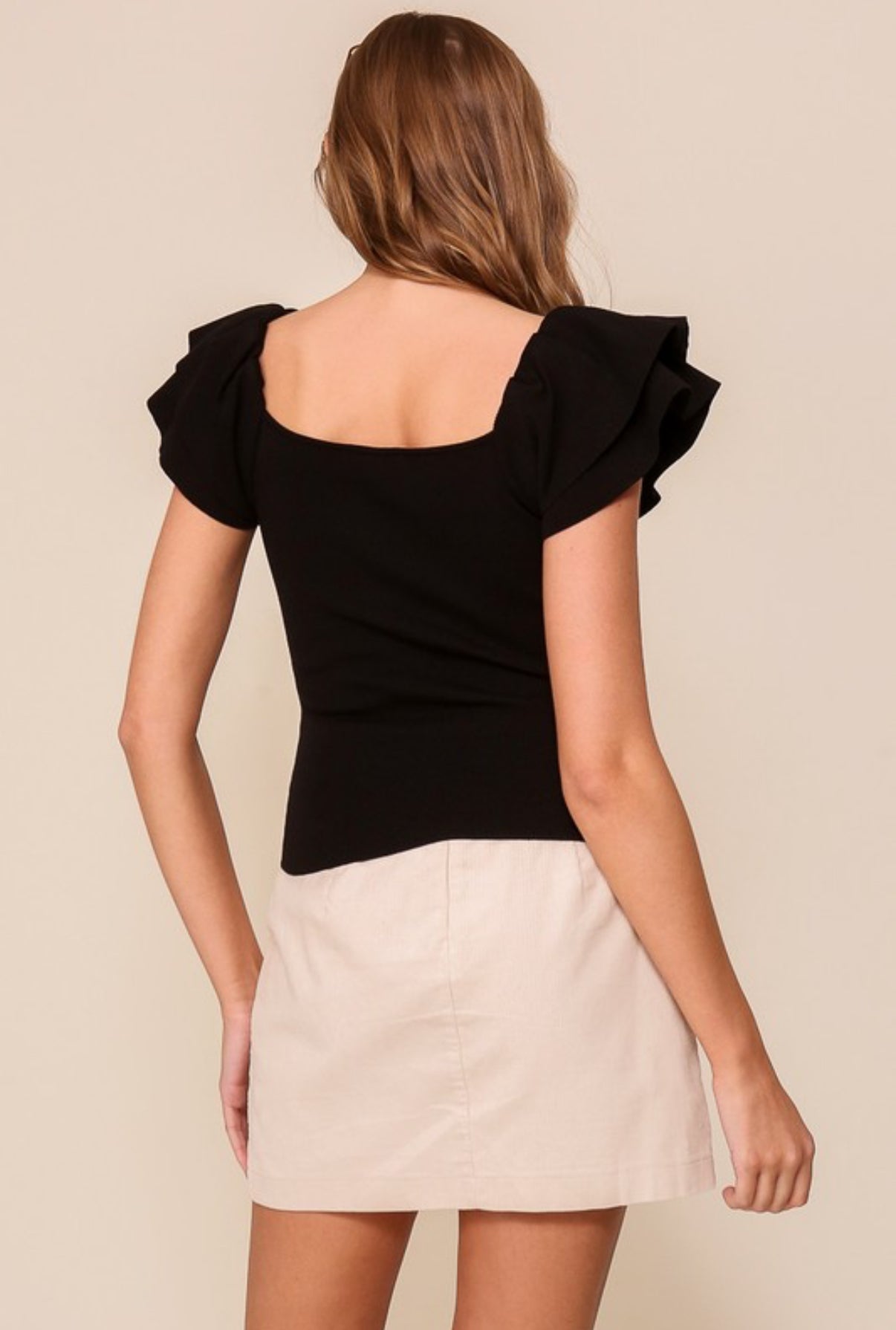 Cascading Charm Ruffle Sleeve Top