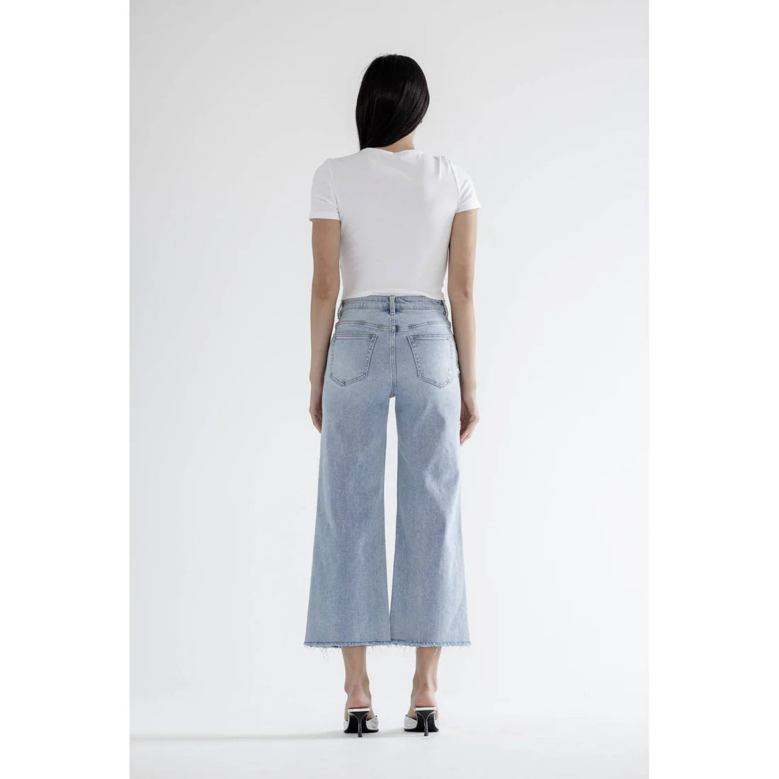 Pearl Embellished Wide Leg Jeans