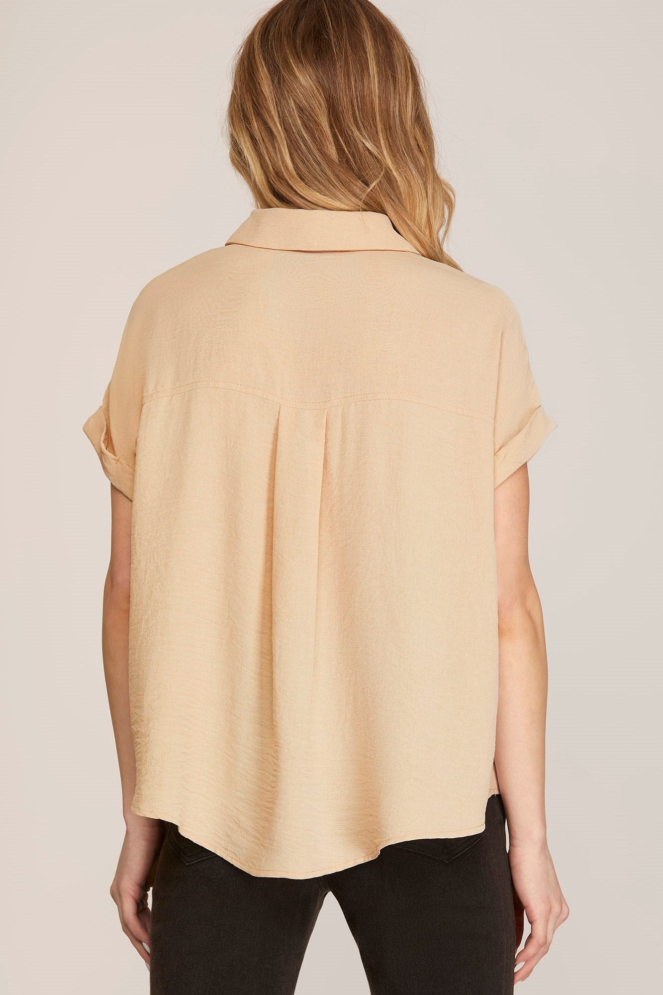 Drop Shoulder Woven Top