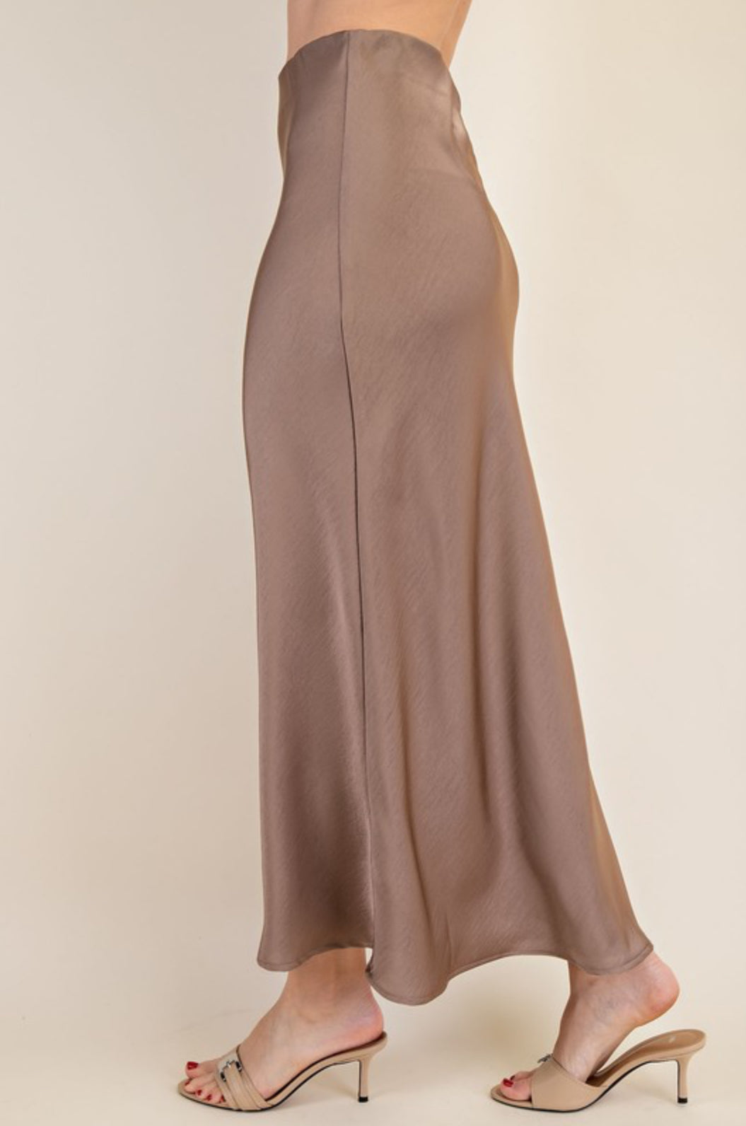 Elastic Waistband Midi Skirt