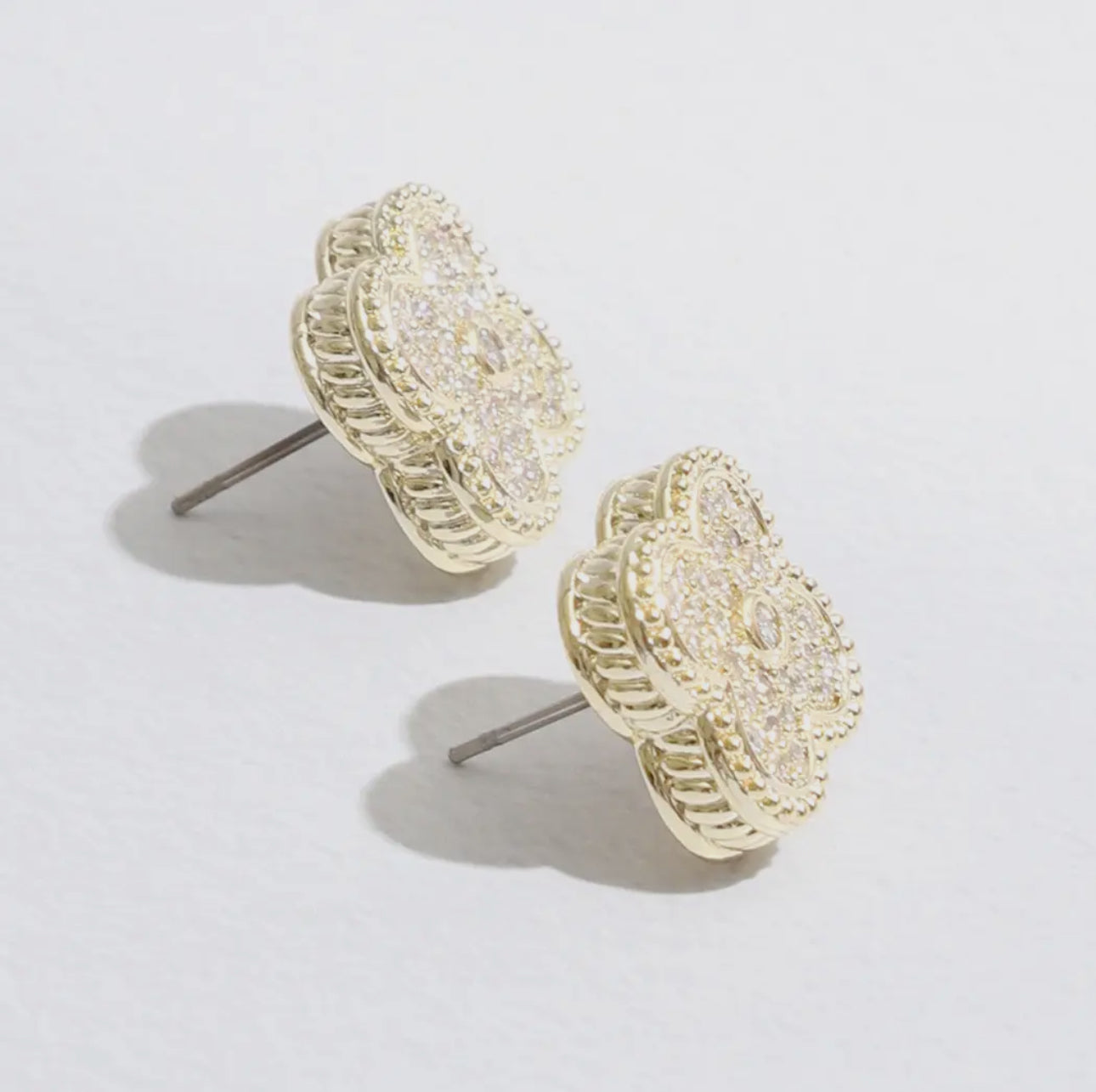 Pave Clover Earrings