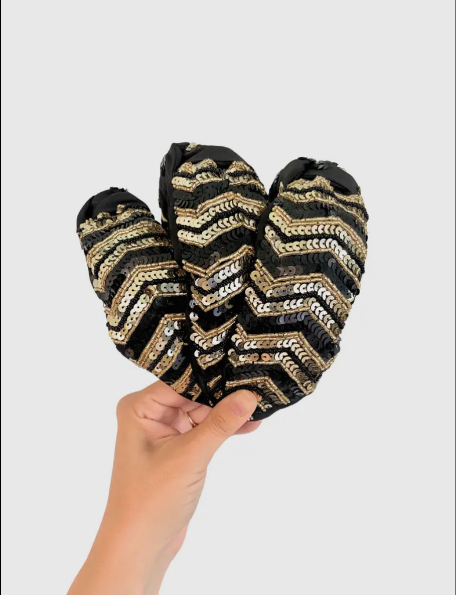 Game Day Sequin Chevron Headband