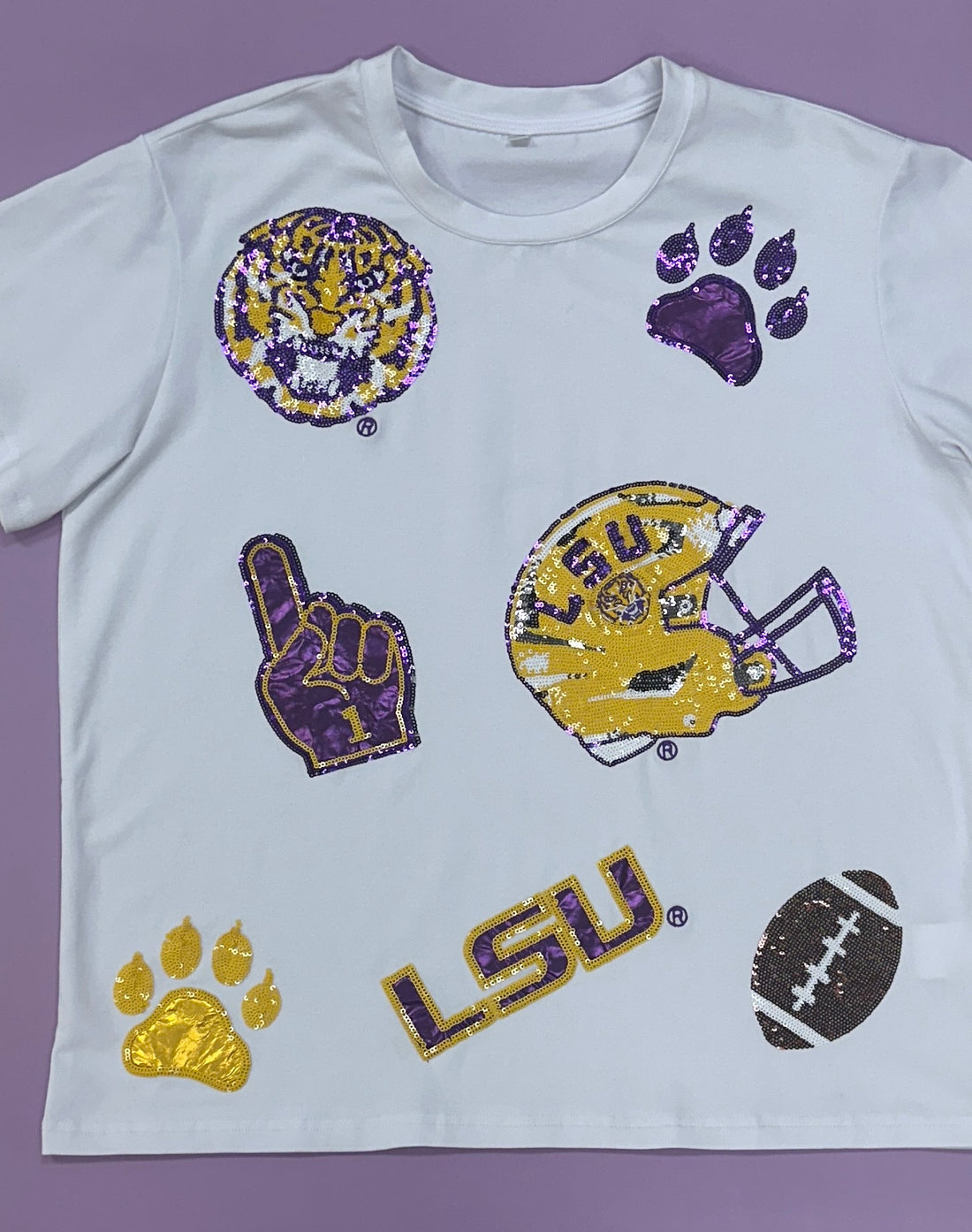LSU Scattered Logo Tee