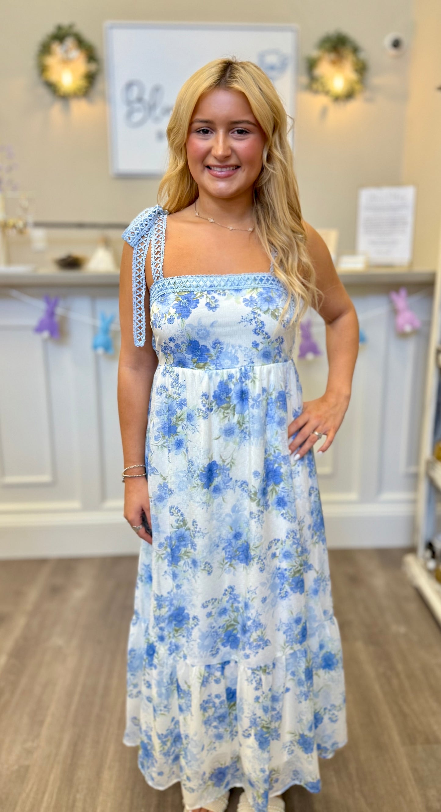 Front Tie Floral Mini Dress