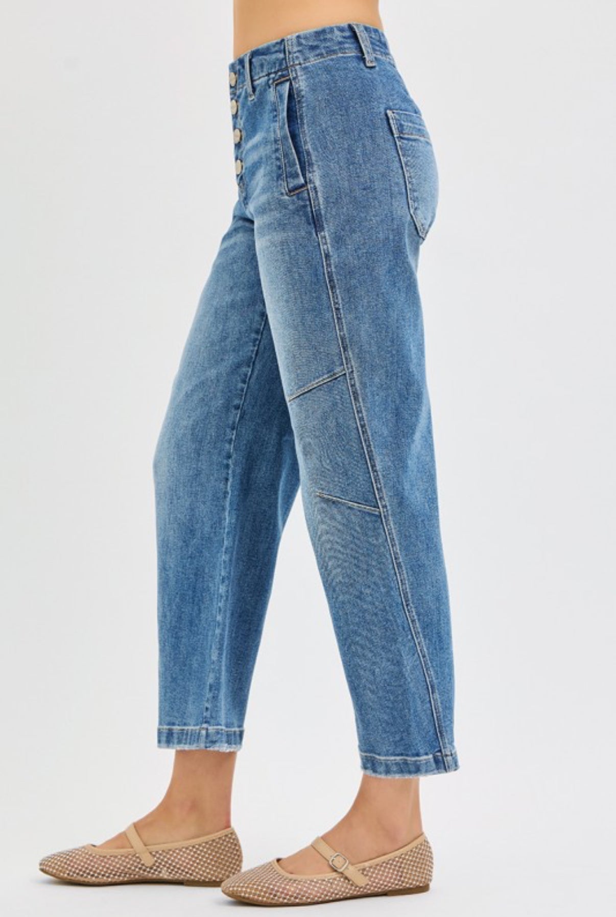 The Barrel Twist Button Fly Jeans -Risen Jeans