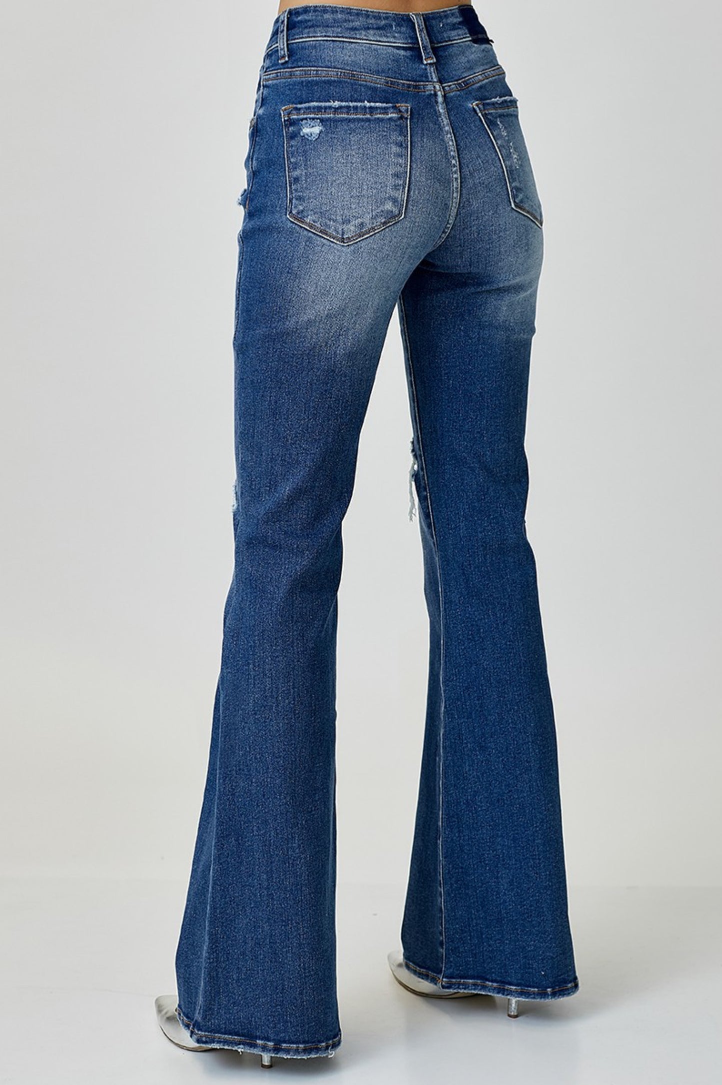 Risen Mid Rise Flare Jeans