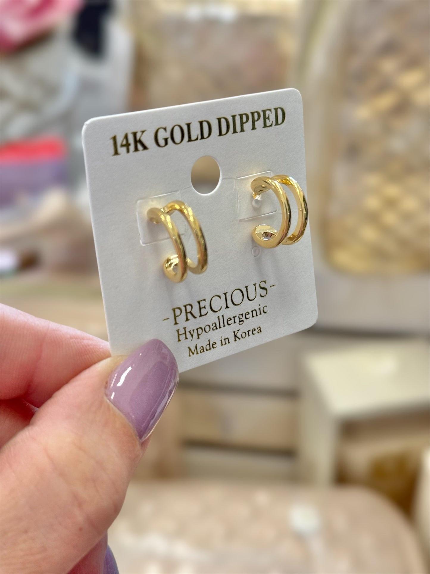 Double Layer Gold Dipped Earrings