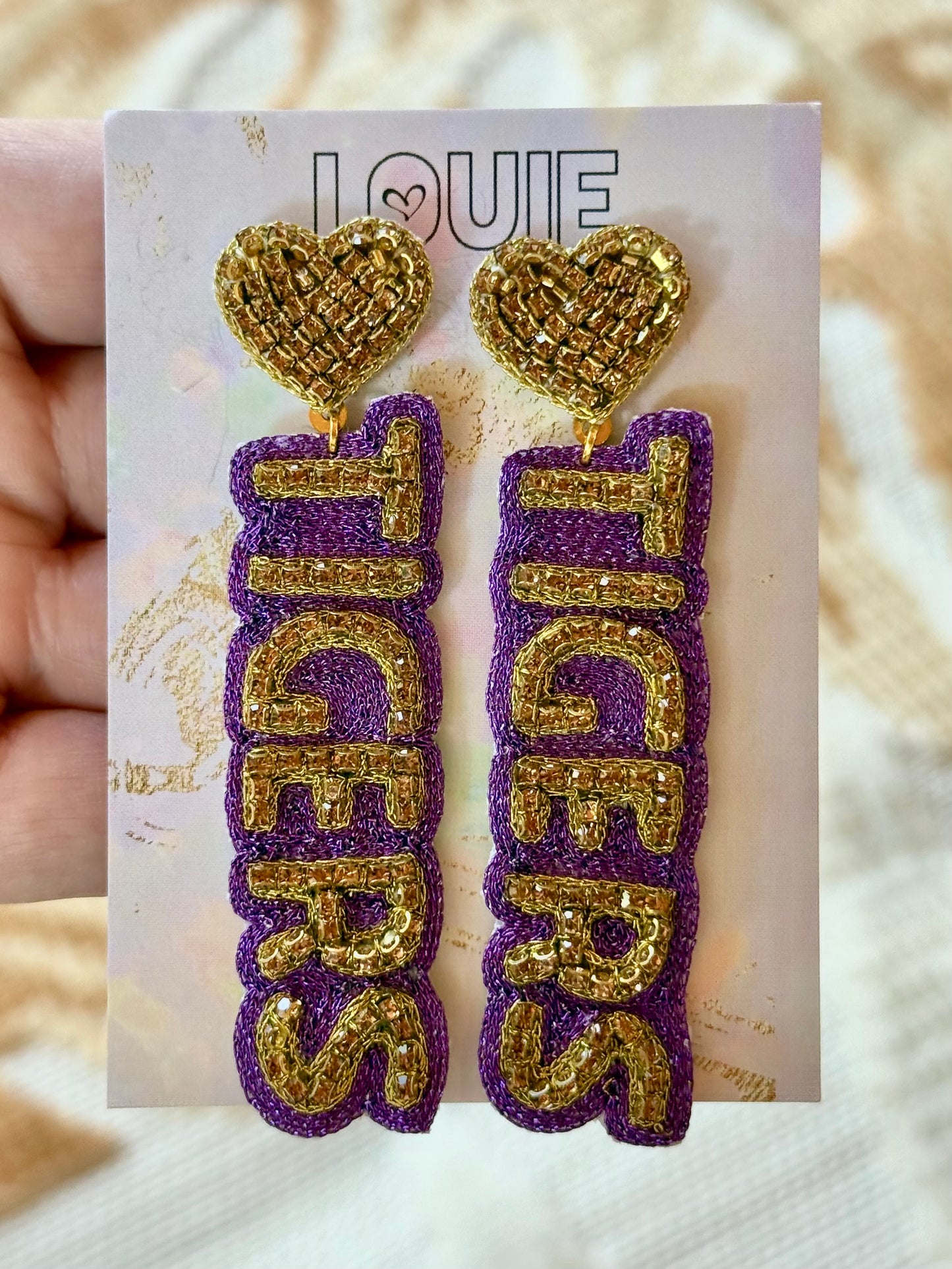 Tiger Hearts Beaded Earrings