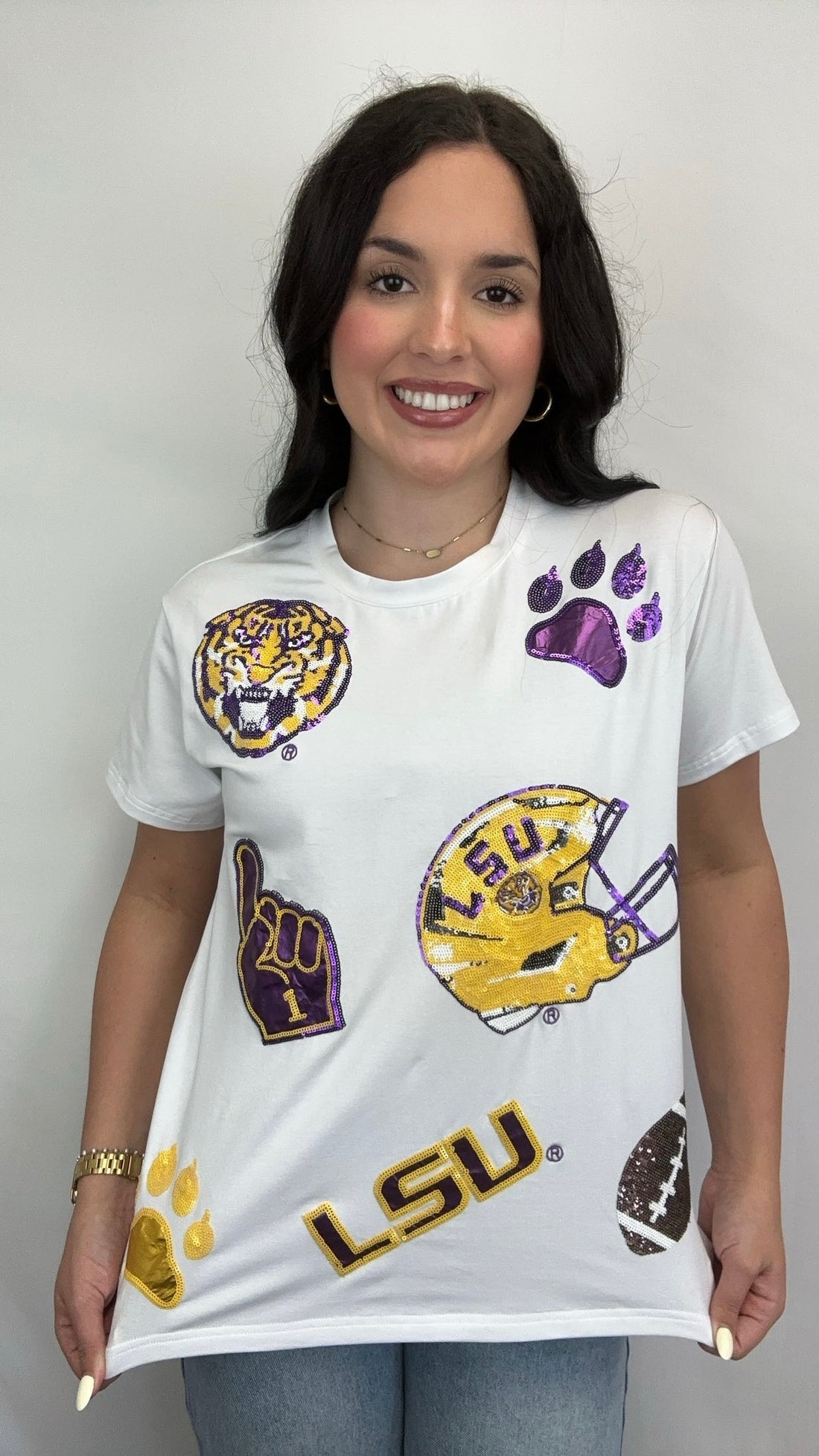 LSU Scattered Logo Tee