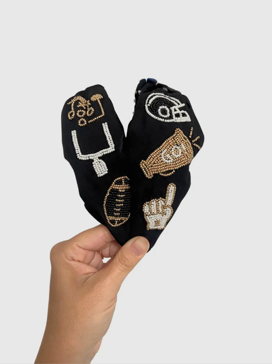 Football Icons Headband - Black & Gold