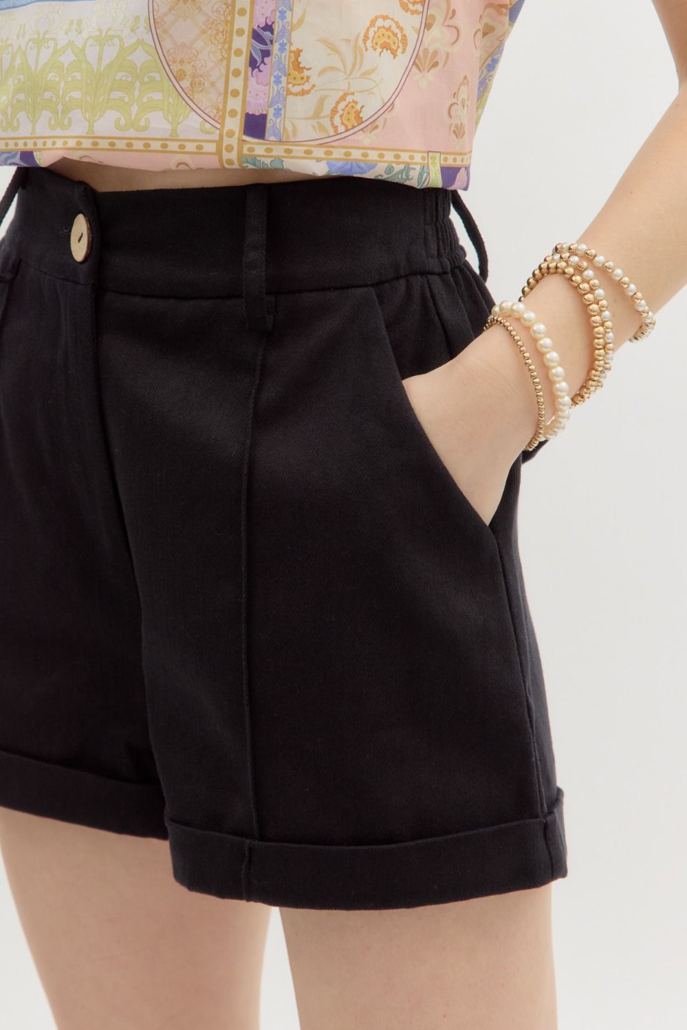 Autumn Stroll Rolled Cuff Shorts