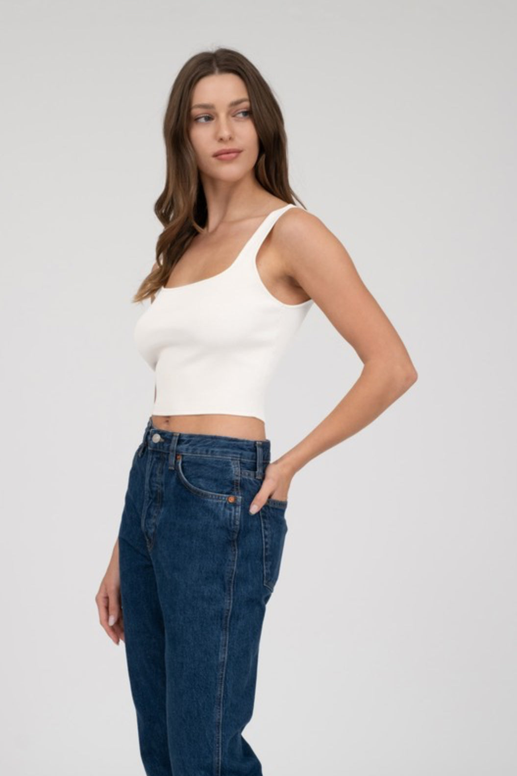 Sleeveless Sweater Knit Crop Top