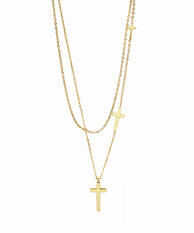 Double Cross Necklace