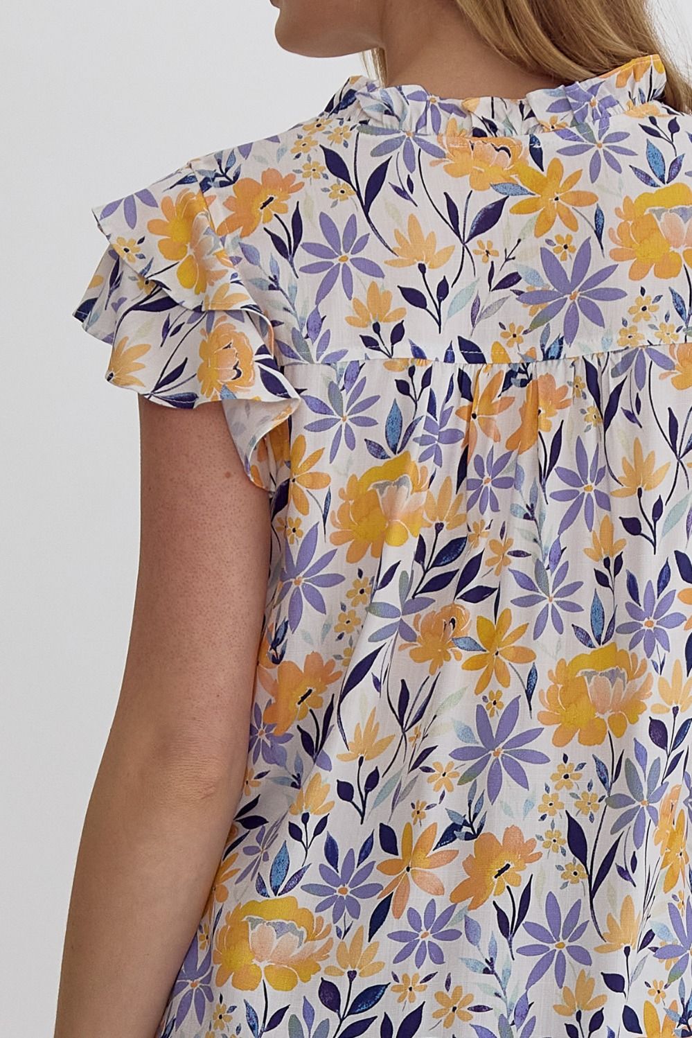 Sunshine & Lavender Ruffle Top