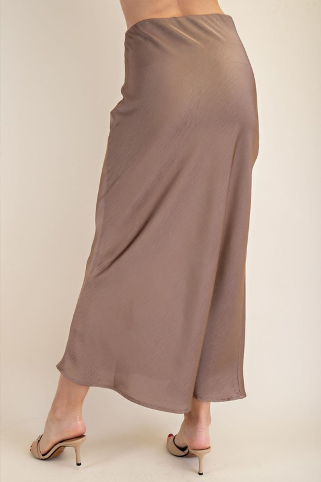Elastic Waistband Midi Skirt