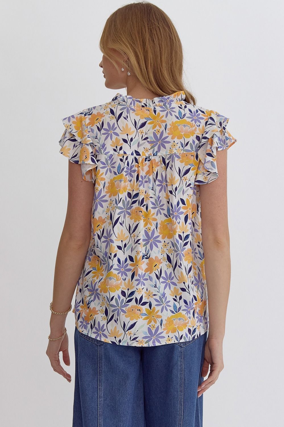 Sunshine & Lavender Ruffle Top