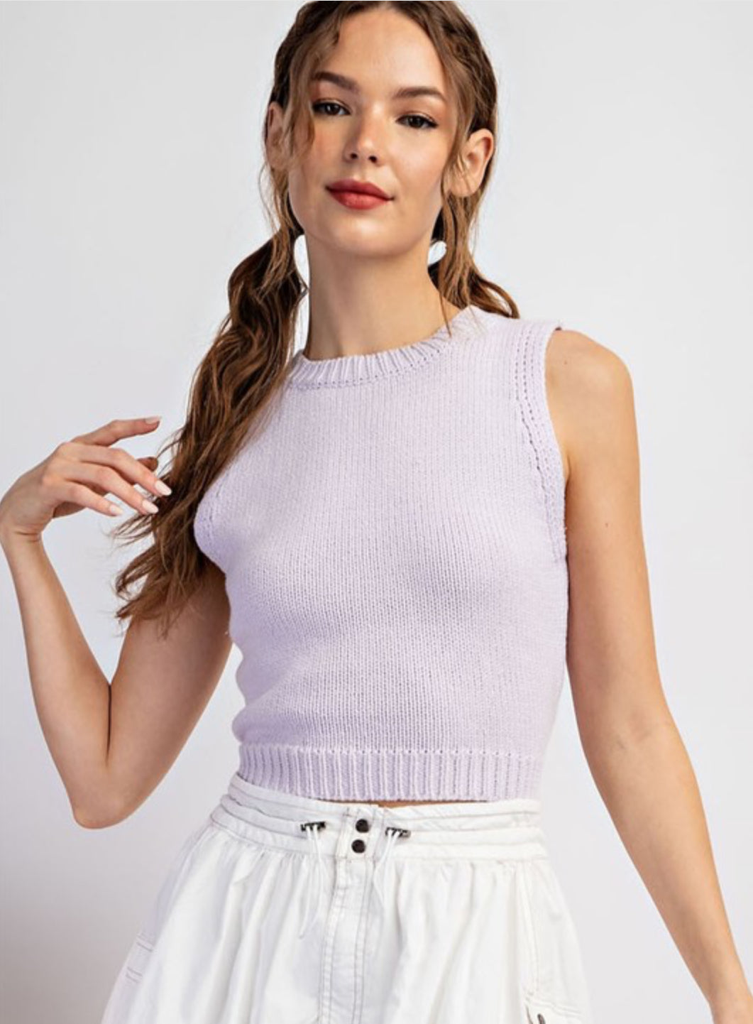 Cropped Knit Tank Top