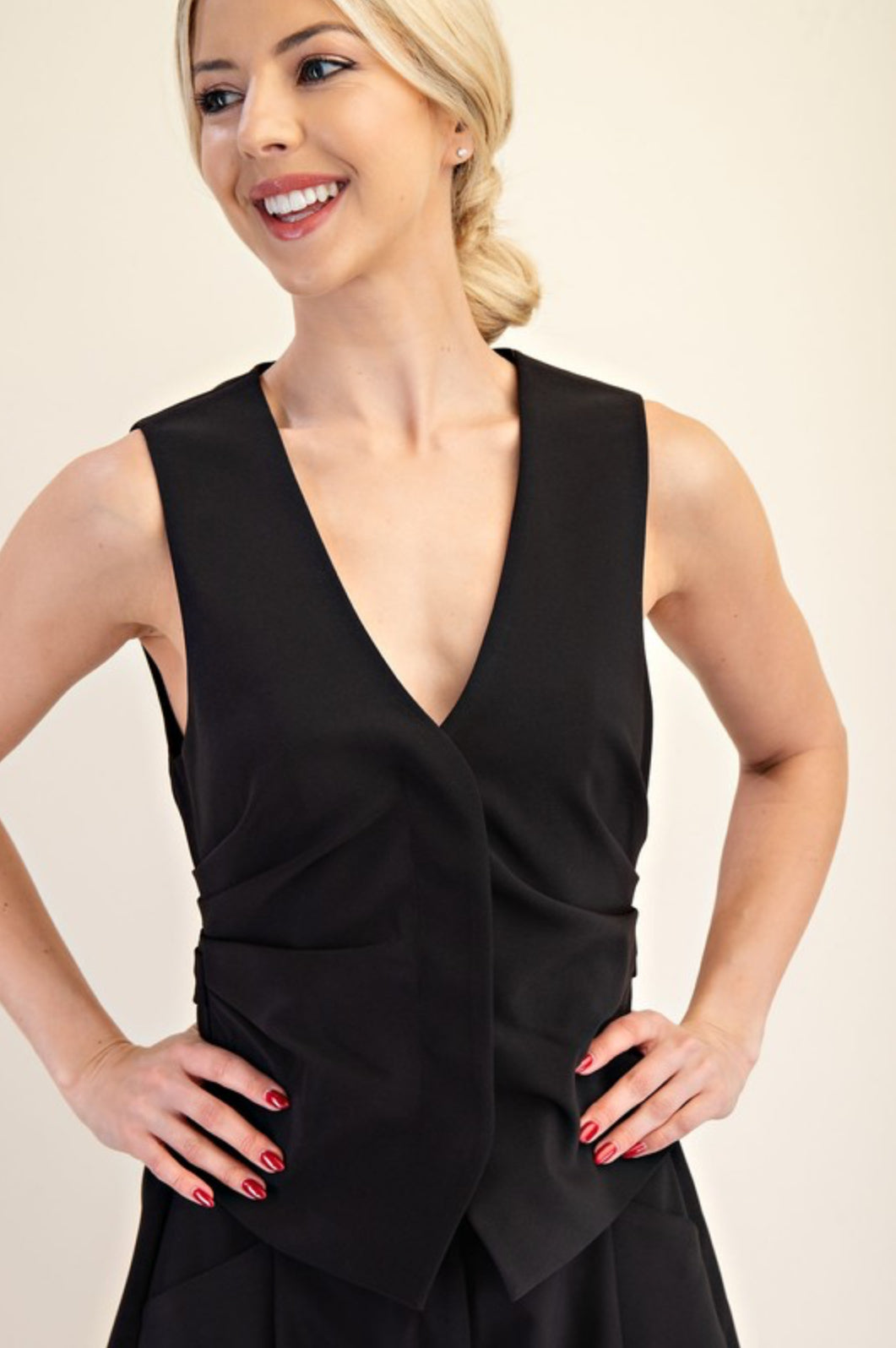 Ruched Tailored Vest