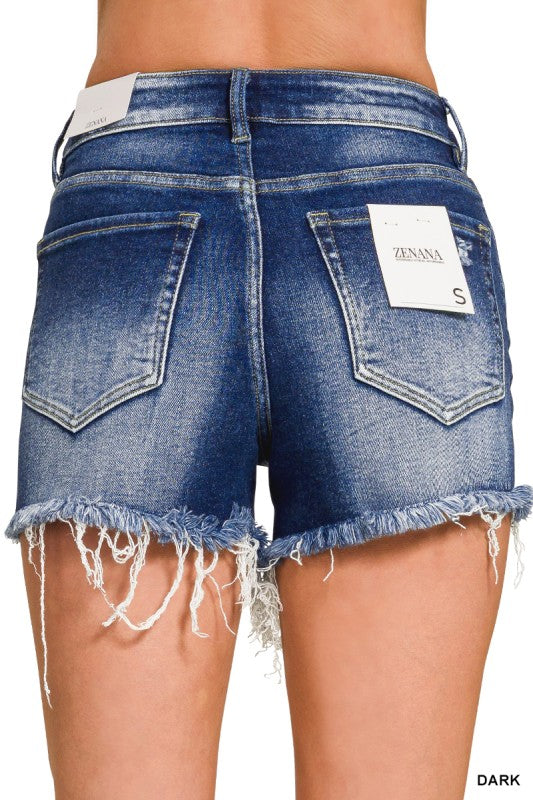 The After Hours Raw Hem Denim Shorts