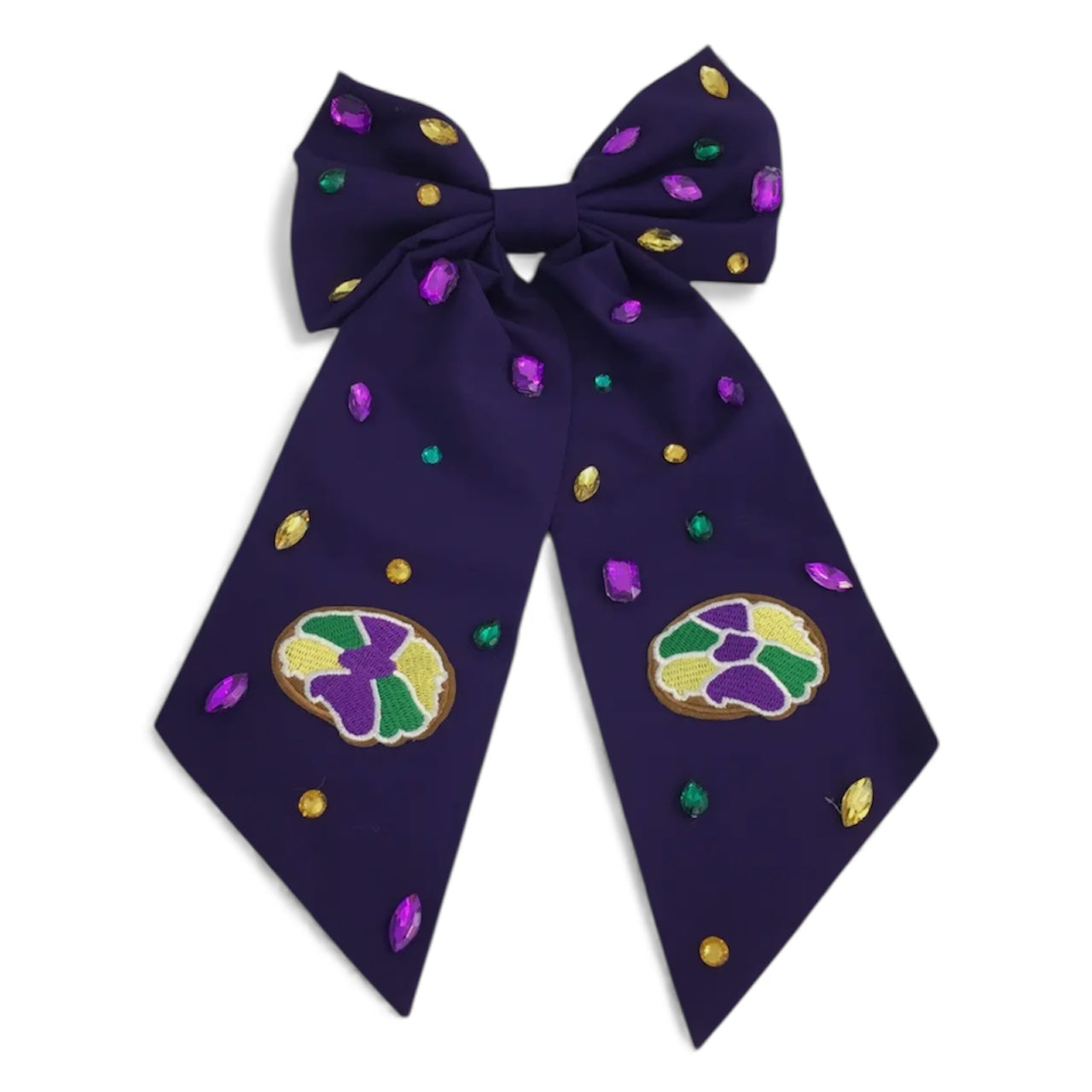 Mardi Gras King Cake Ribbon Bow