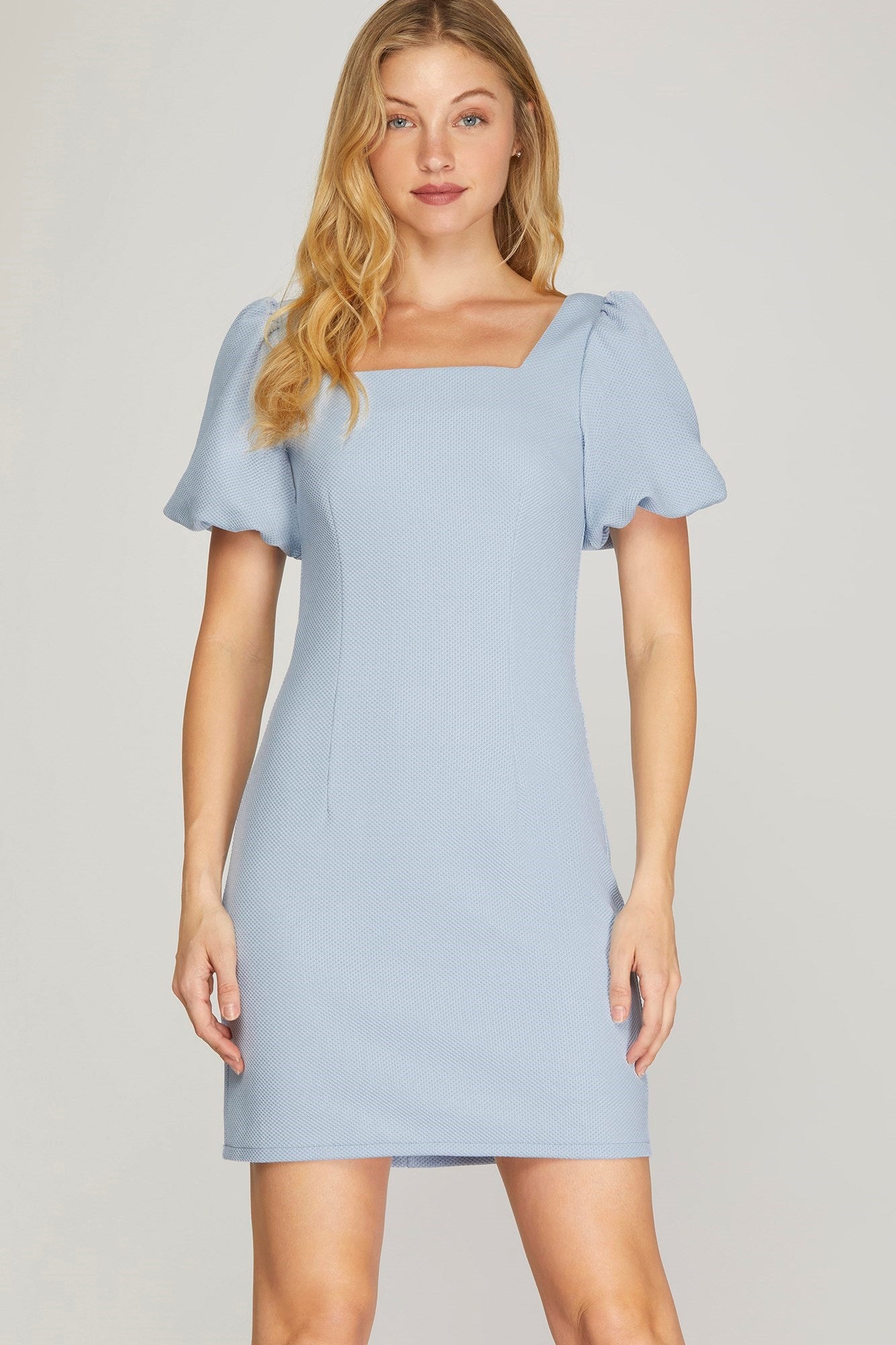 Square Neckline Mini Dress