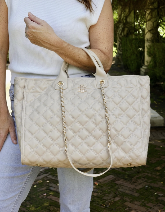 Melissa Tote Bag Nude Quilted