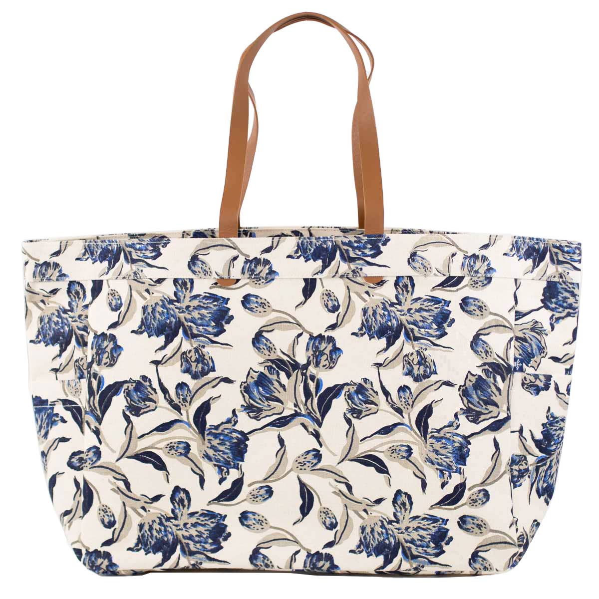 Clayton Tote Natural/Blue 18x13.5x6