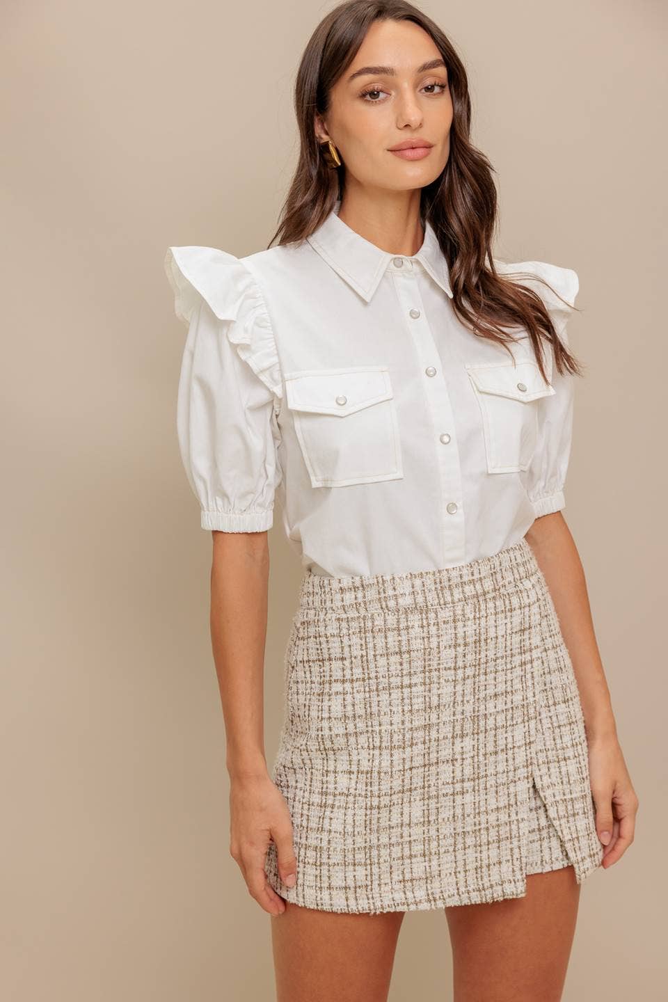 Woven Tweed Skort