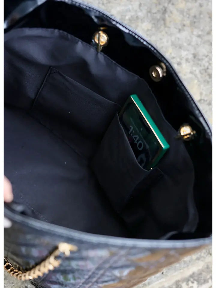Melissa Tote Bag Black Patent SQ