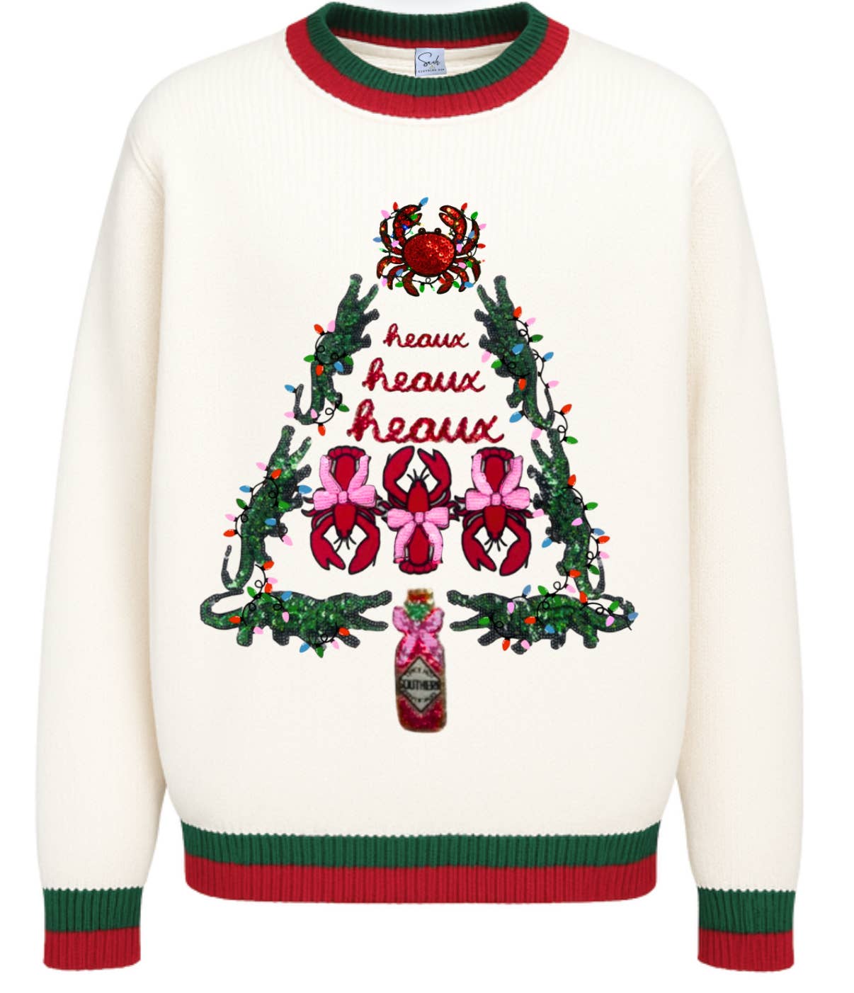 Cajun Christmas Tree Alligator Sweater