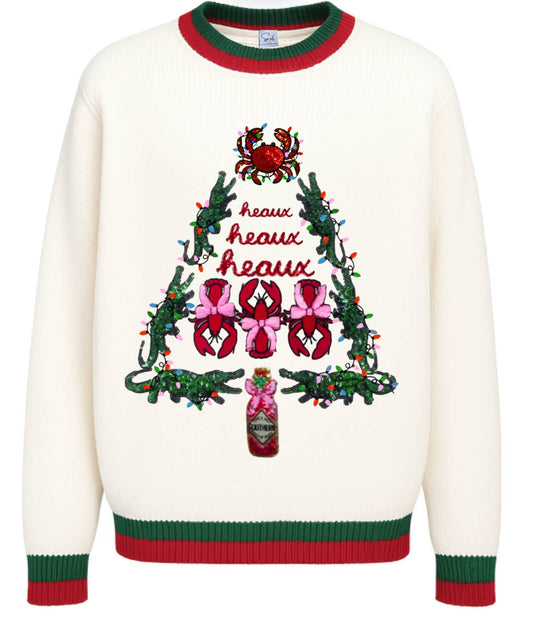 Cajun Christmas Tree Alligator Sweater