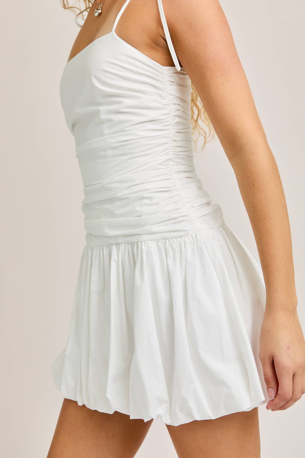 Tie Shoulder Bubble Hem Dress