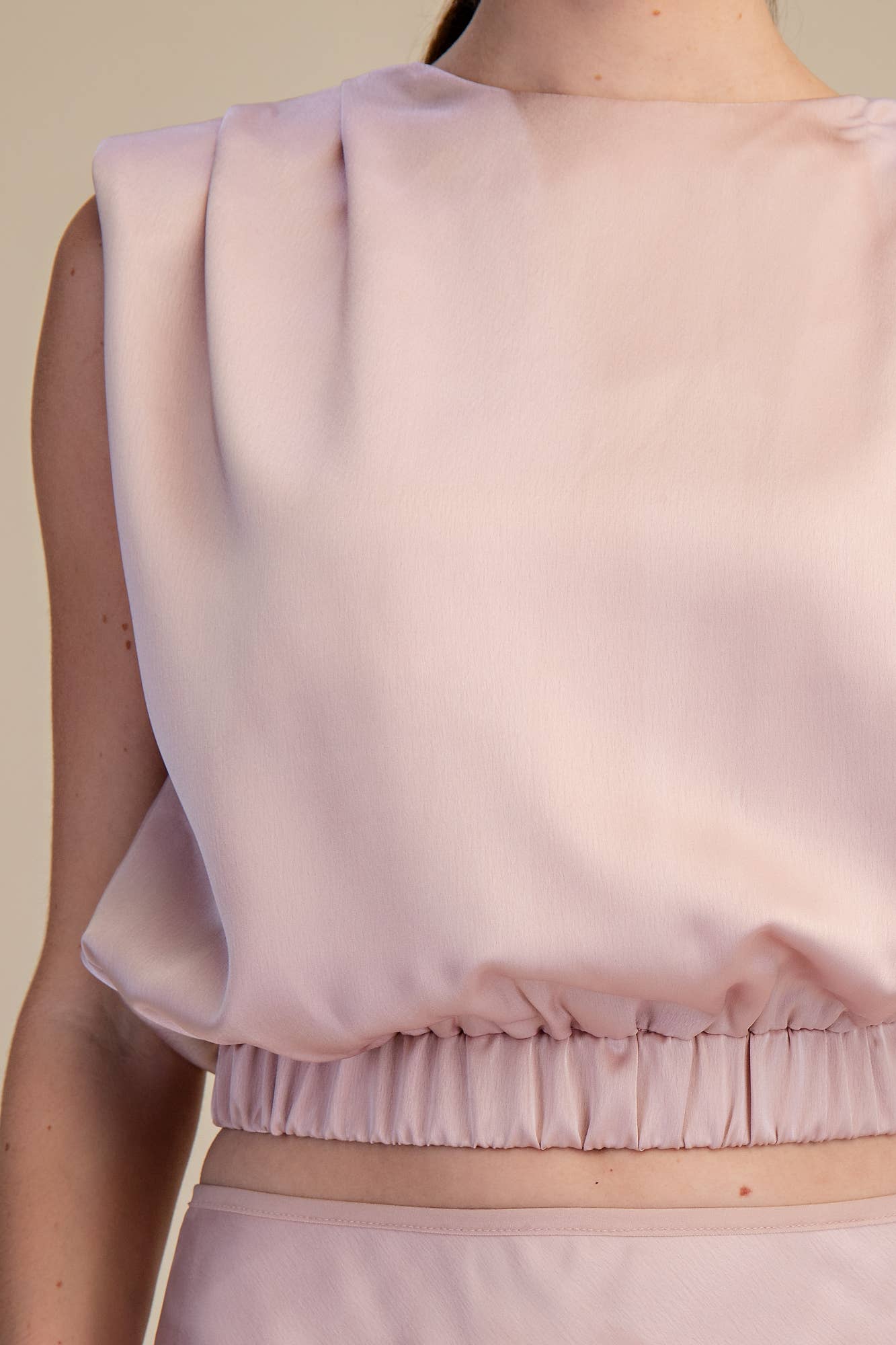 The Satin Grace Shoulder Top