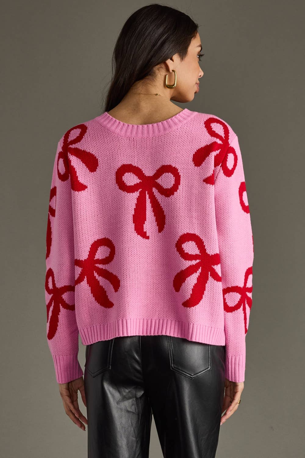 Pink & Red Bow Sweater