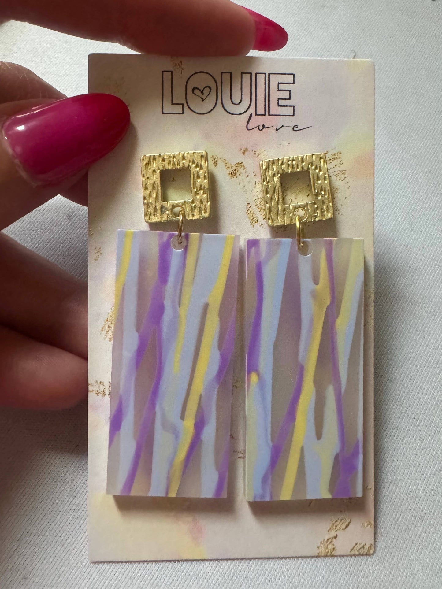 Geaux Stripes Acrylic Earrings
