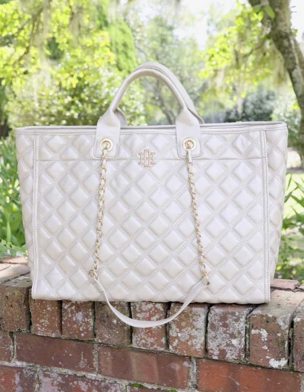 Melissa Tote Bag Pearl Quilted