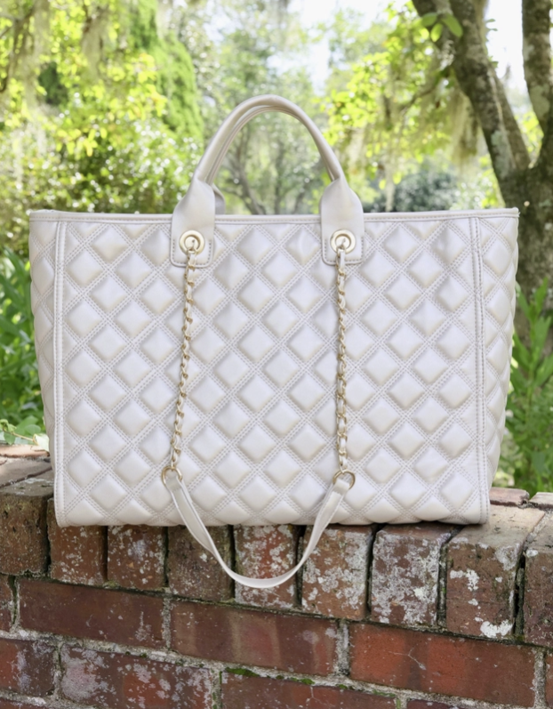 Melissa Tote Bag Pearl Quilted