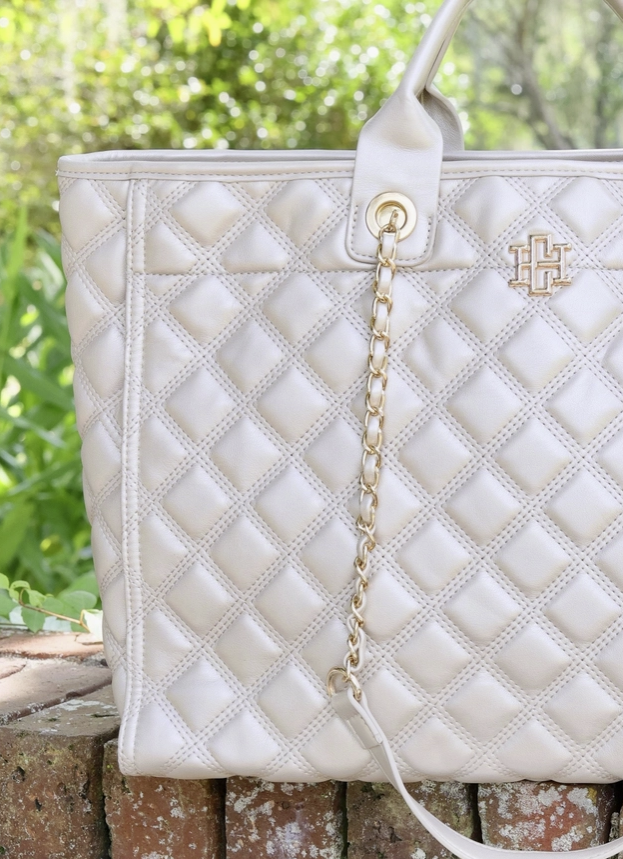 Melissa Tote Bag Pearl Quilted