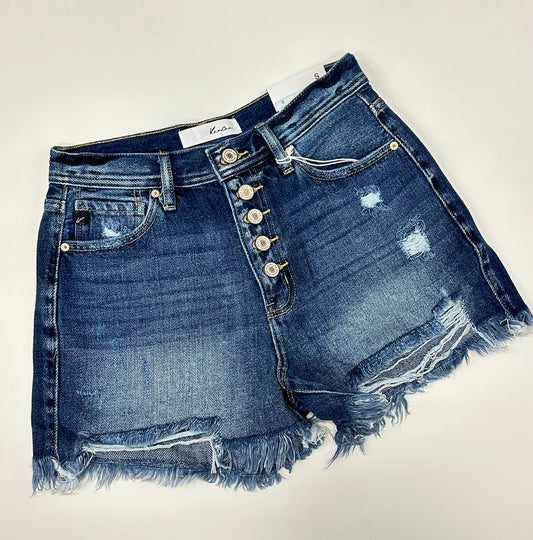 High Rise Mom Shorts Medium/Dark Wash