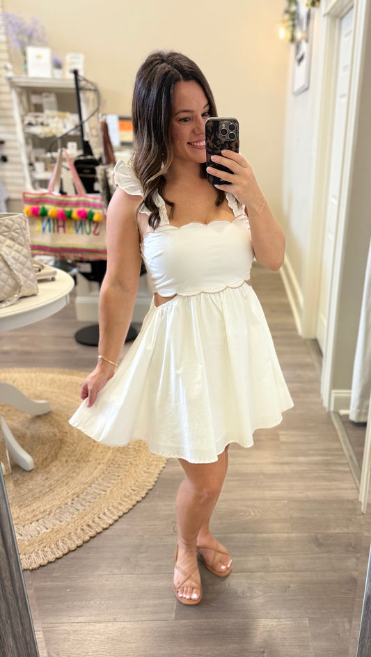 Scallop Mini Dress