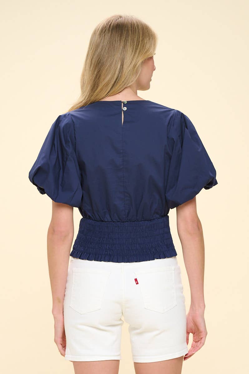 Short Sleeve Woven Blouse