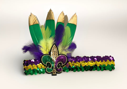 Fleur De Lis Feather Headband