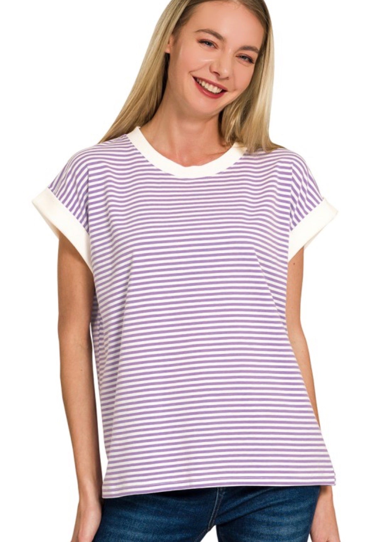 Harbor Stripe Contrast Top