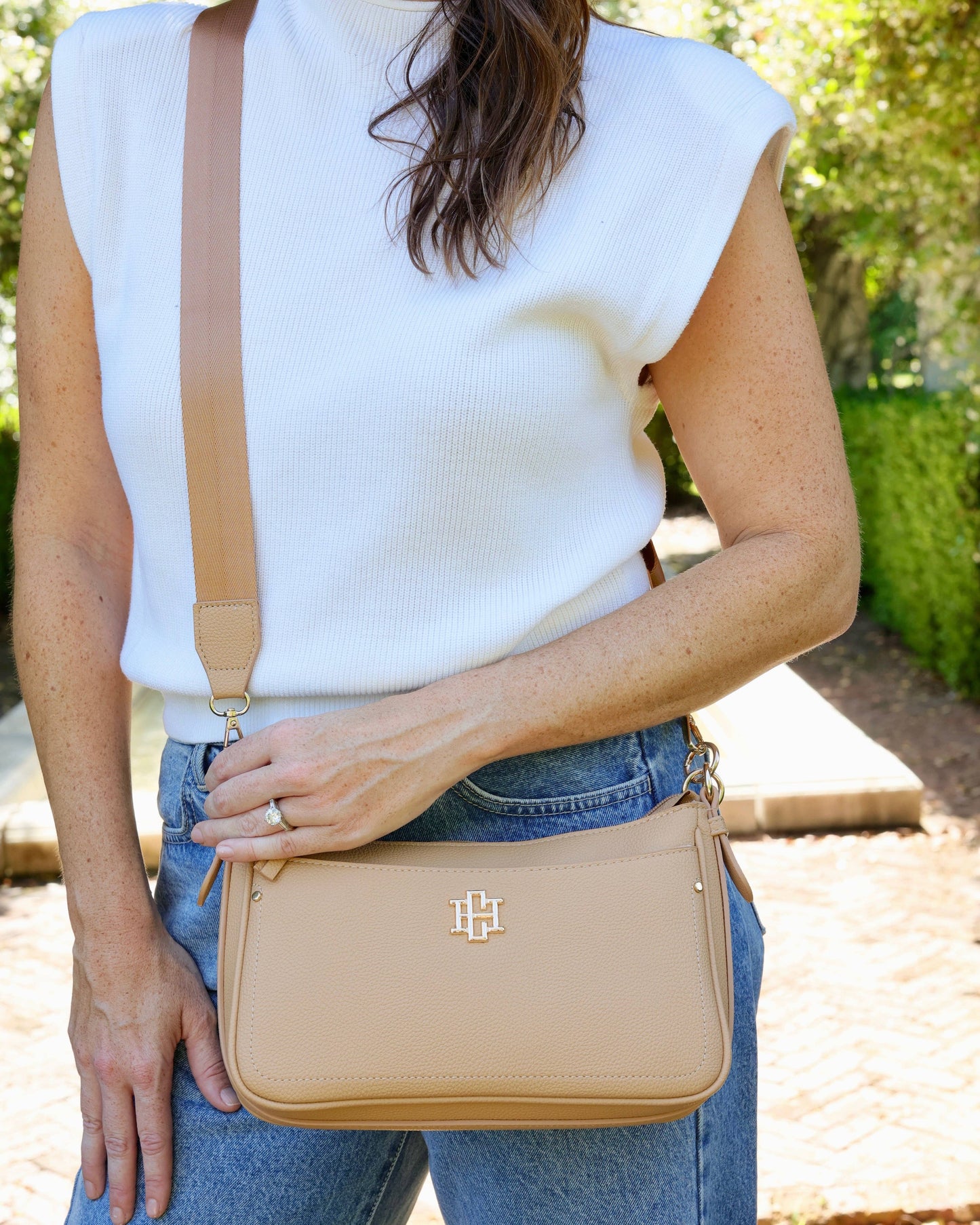 Paxton Crossbody with Pockets Tan PB