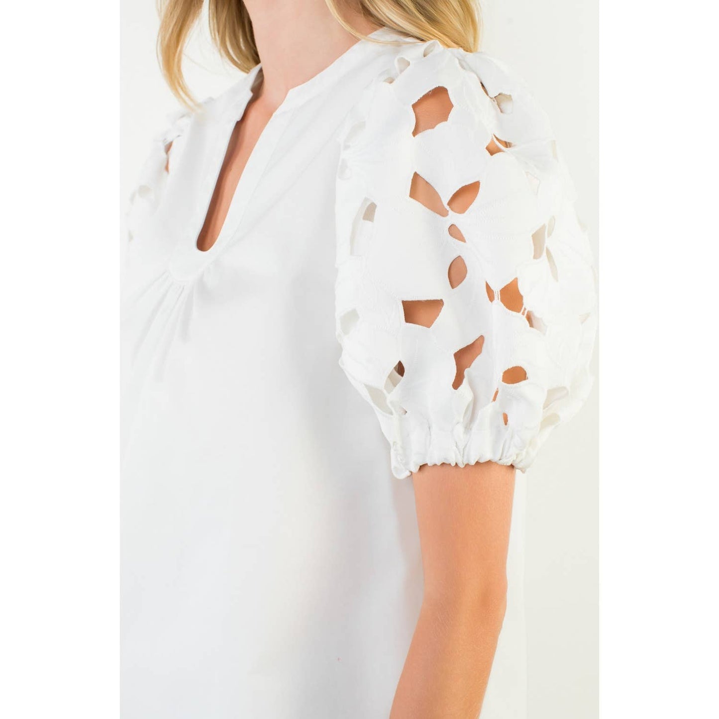 Heirloom Eyelet Puff Sleeve Top