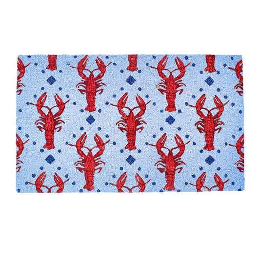 Crawdad Craze Coir Doormat   Palace/Red/Navy   18x30