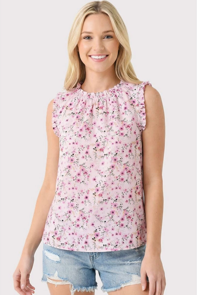 Blushing Garden Ruffle Top