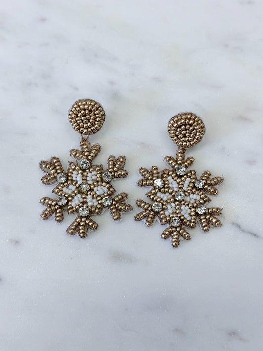 Gold Snowflake Earrings