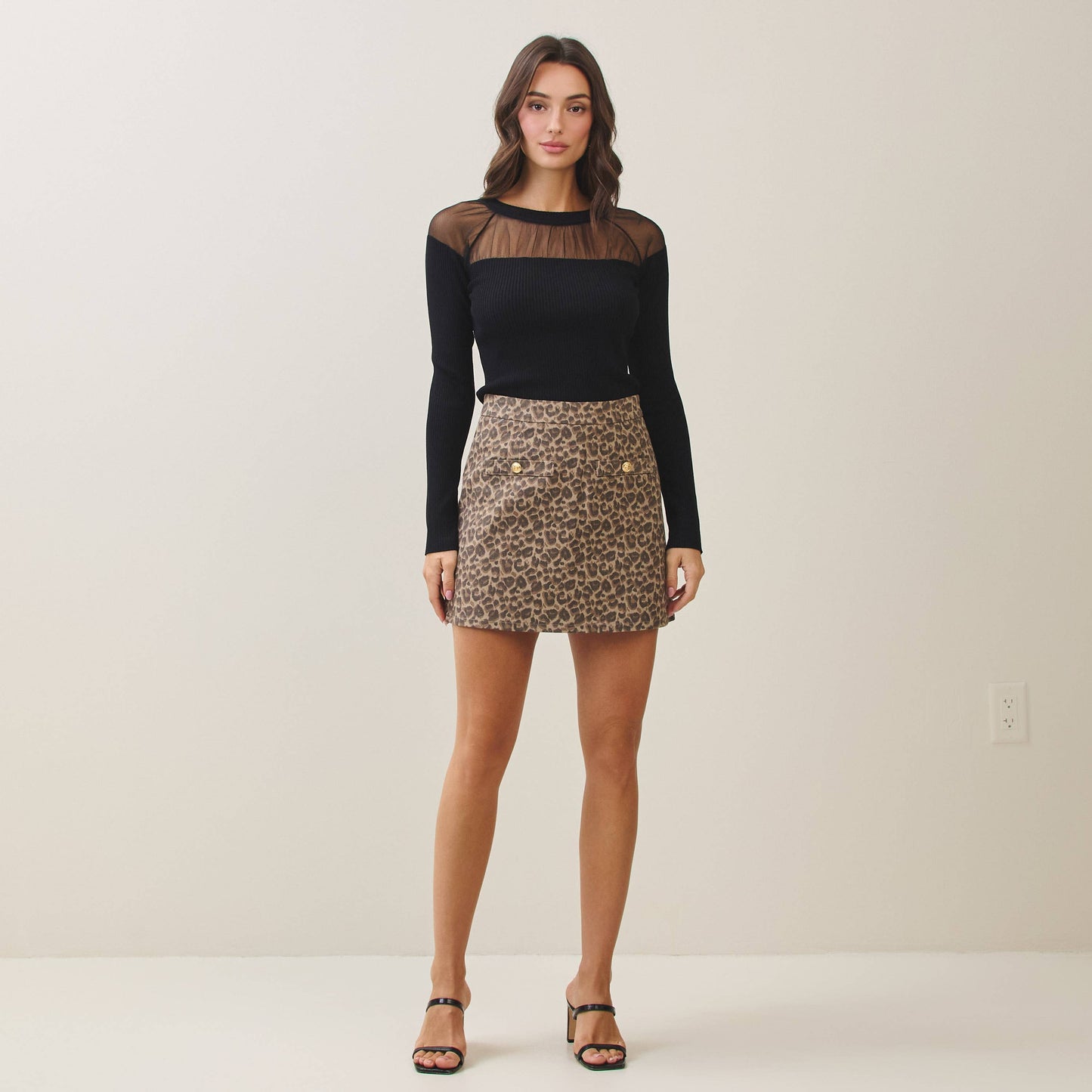 Leopard mini skirt