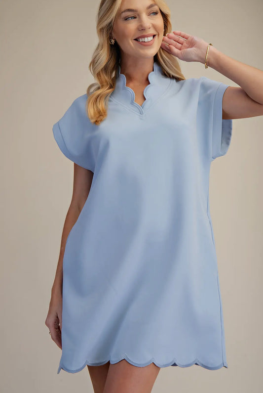 Scalloped Grace Mini Dress